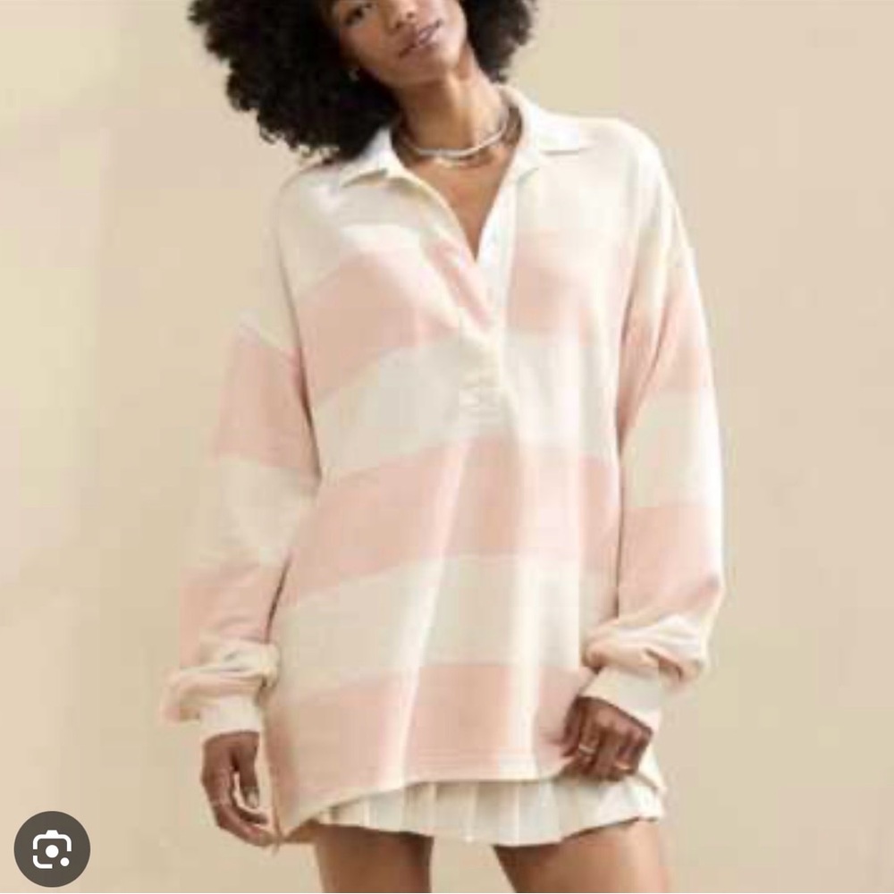 Aerie offline striped rugby polo sweater